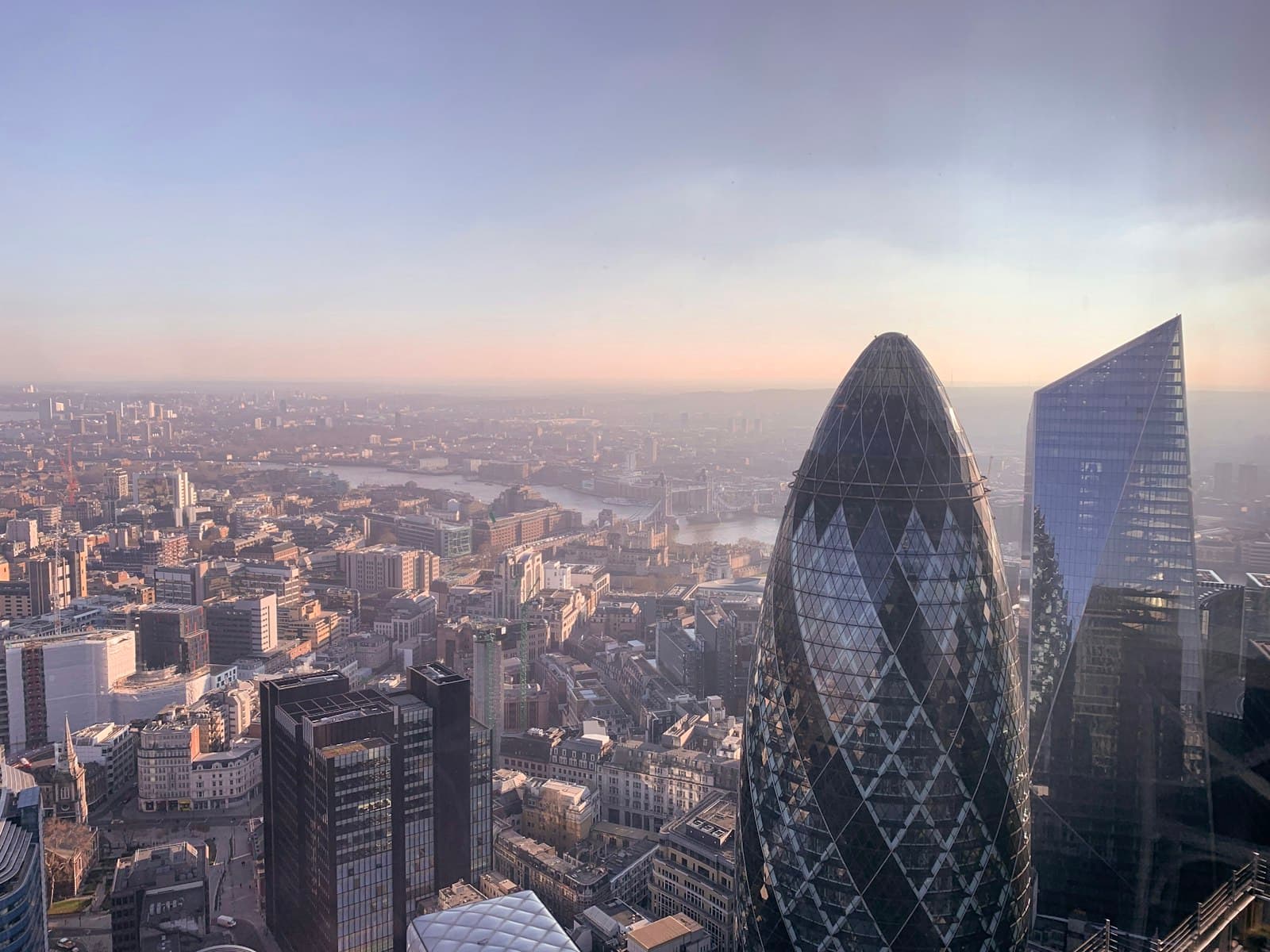 London skyline at sunset