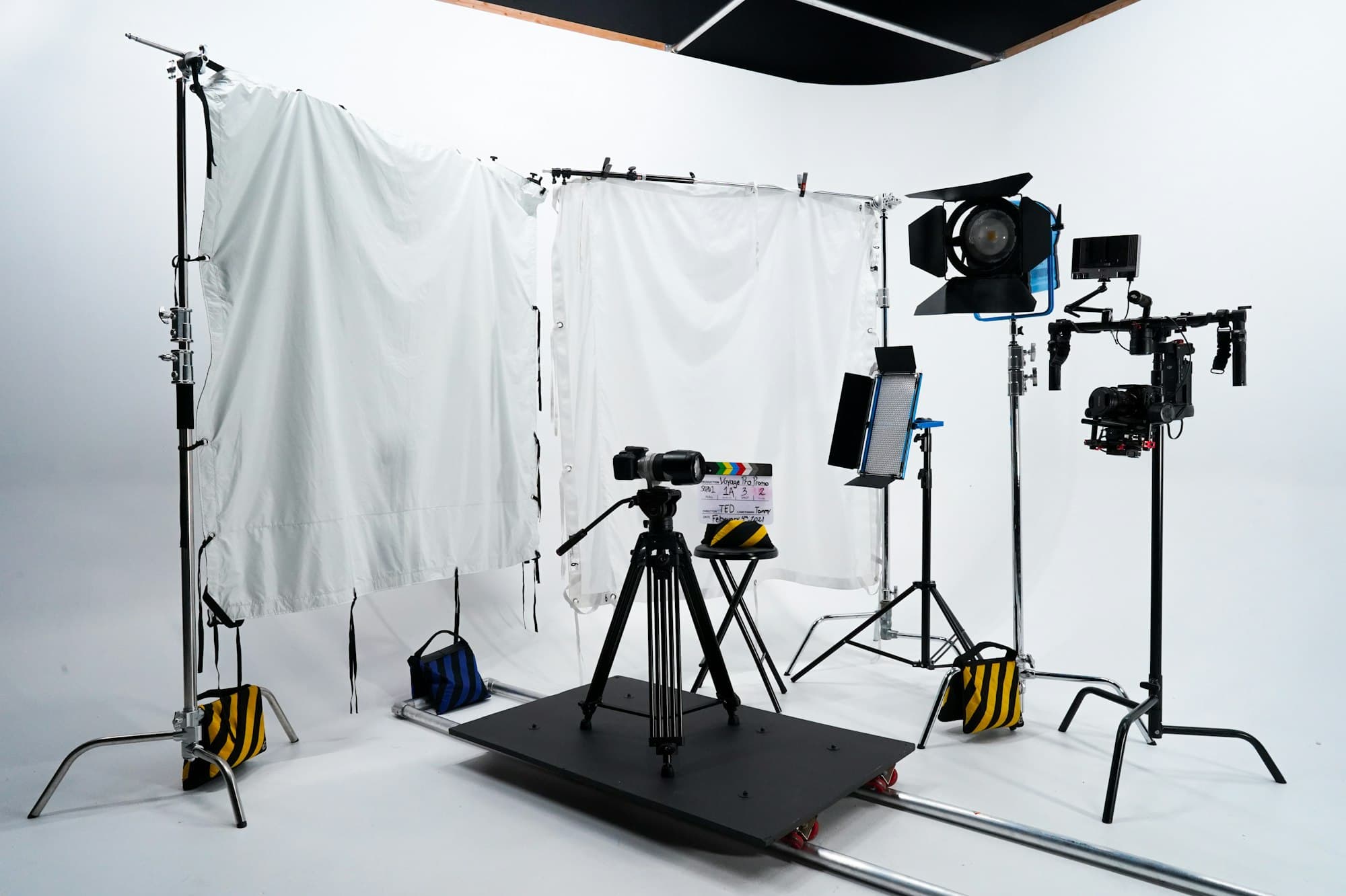 A photography studio set up for product shots